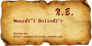 Noszál Bolivár névjegykártya